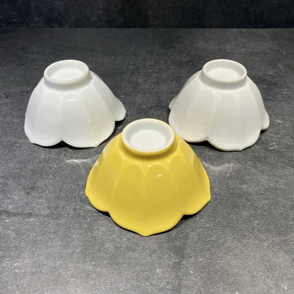 Pier 1 Lotus Flower Shaped Rice Cereal Potpourri Bowl Set of 3 Small